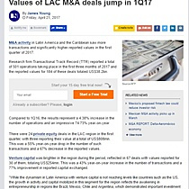 Values of LAC M&A deals jump in 1Q17